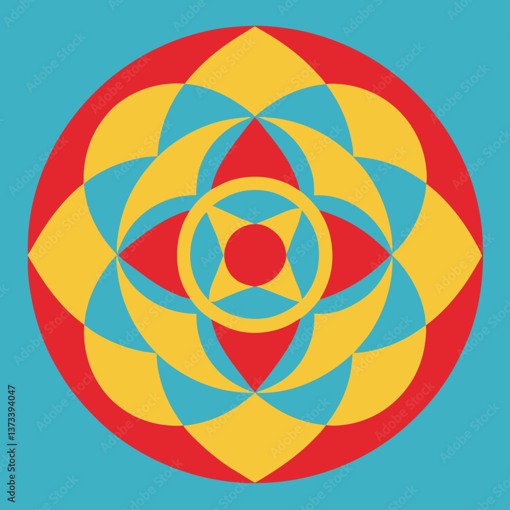 Poster vector geometric pattern with circular shapes