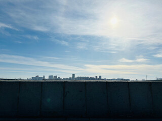 Fototapeta premium View of Novosibirsk city from the embankment