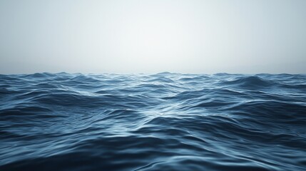 Fototapeta premium Blue Ocean and Rolling Waves on a Stormy Horizon