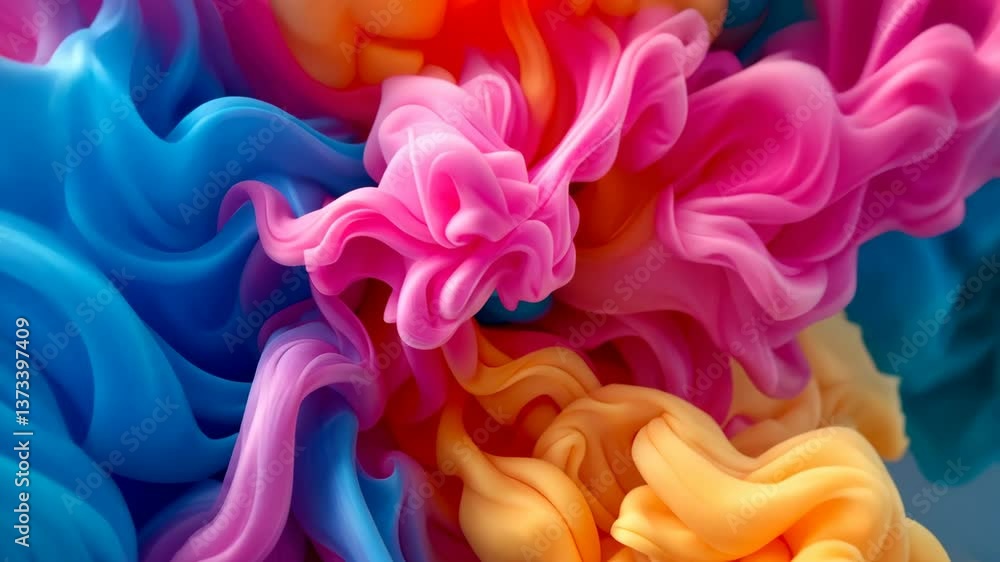 Aufkleber vivid swirl of colorful abstract forms flow in dynamic dance