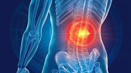 Human Anatomy X ray Showing Lower Back Pain and Spine Issues