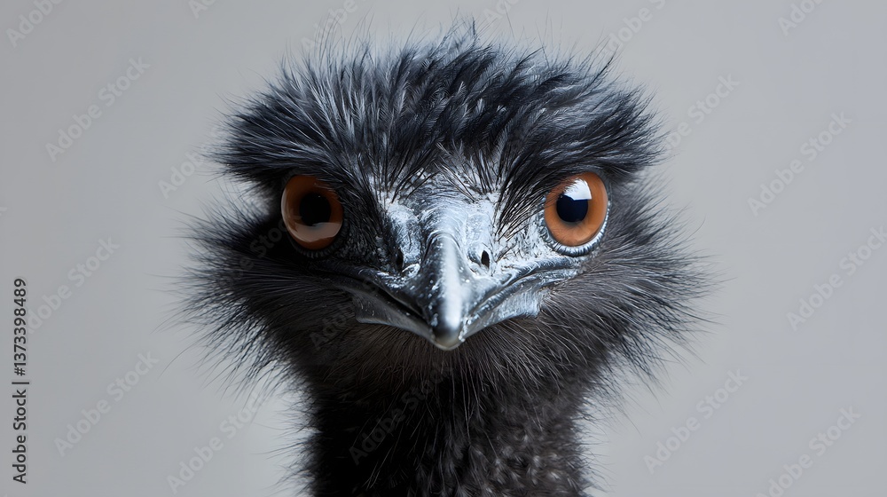 Poster fascinating realistic photograph of an emu bird with a very big eye capturing its unique features in
