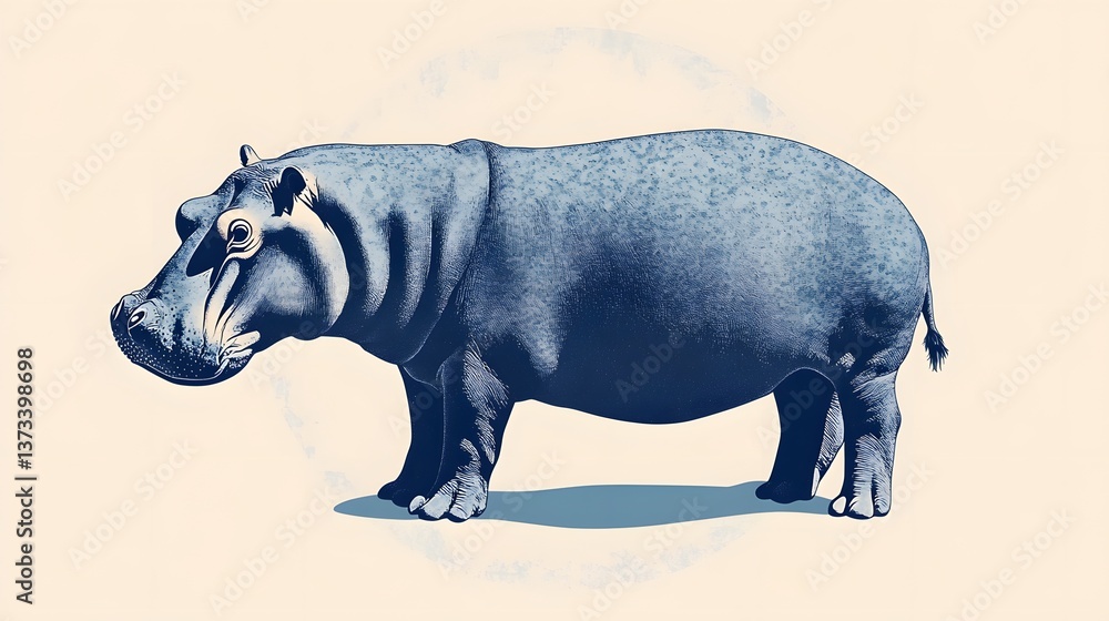 Poster realistic photo of a minimalist circle-based rhino icon showcasing simple shapes and lines character