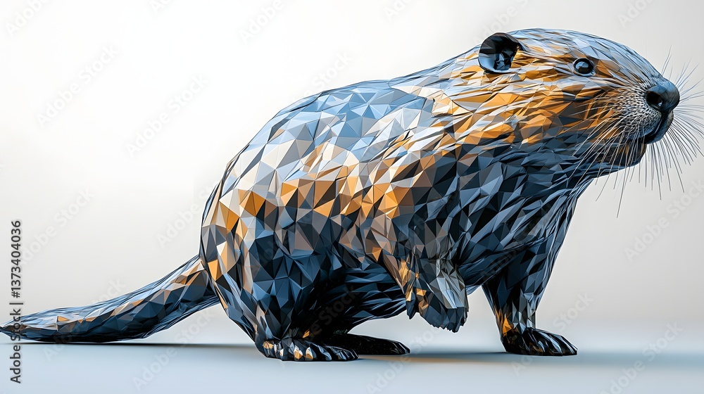 Poster abstract polygonal cat figure composed of triangles in a minimalist style perfect for modern art ent