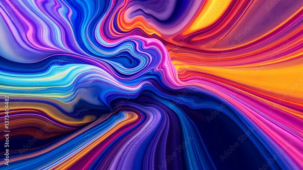 Poster dynamic abstract color waves in fluid motion capturing vibrant energy and flow