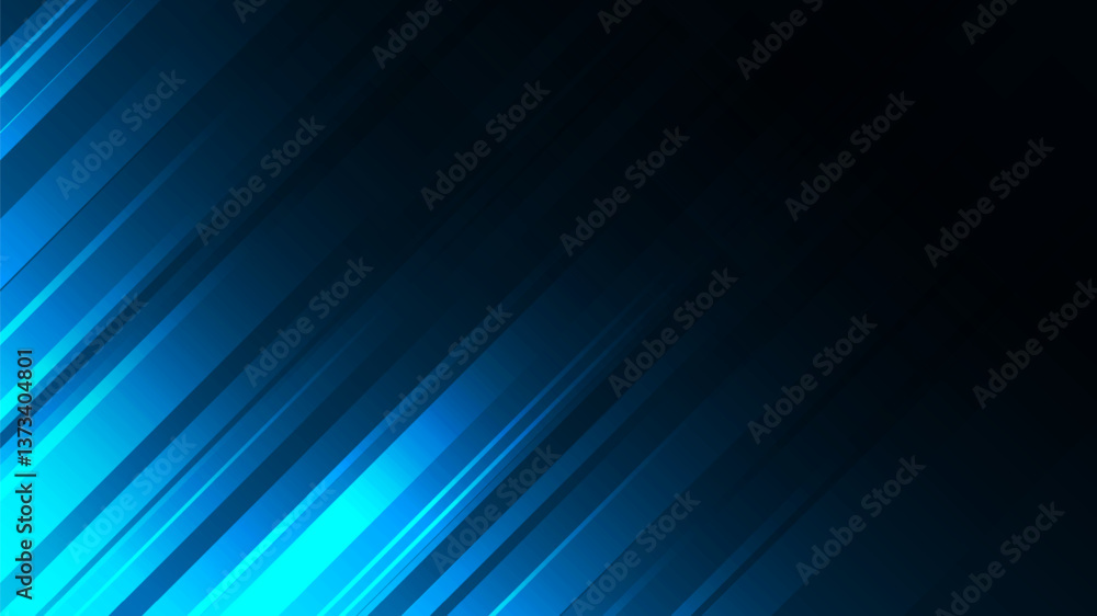 Aufkleber layered geometric patterns create a dynamic abstract background in shades of blue.