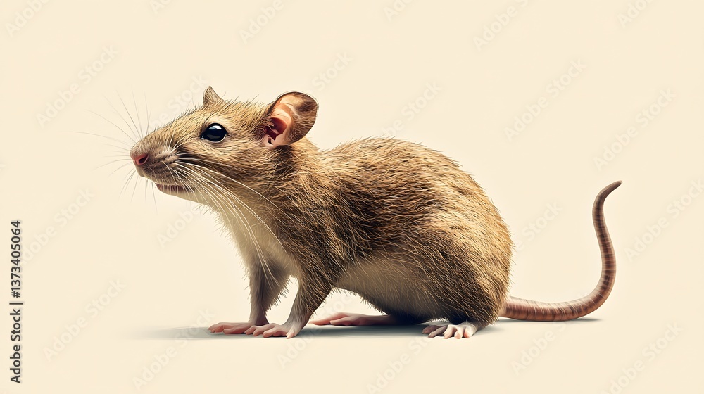 Poster geometric minimalist polygon illustration of a mouse in a modern artistic style with unique creative