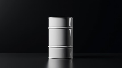 a white metal barrel.