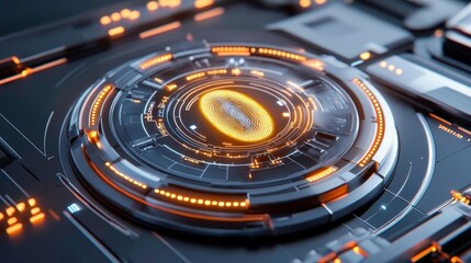 Futuristic Fingerprint Biometric Security Scan - Cyberpunk