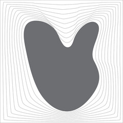 Square blend emblem. Curved line with frame element design