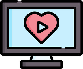 wedding video Illustration on a white background.