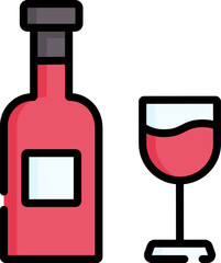 wine bottle Illustration on a white background.