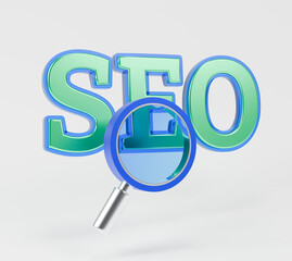 A 3d-rendered icon of a search engine optimization (seo).