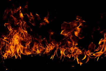 Fire flame texture for banner background. Burn abstract lights.