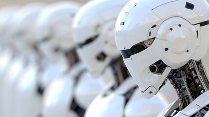 Fototapeta premium Futuristic Robot Army AI Technology Automation Innovation