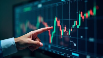 Hand Pointing At Stock Market Chart
