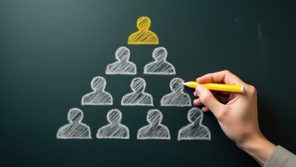 Chalkboard Hierarchical Structure With Hand Drawn