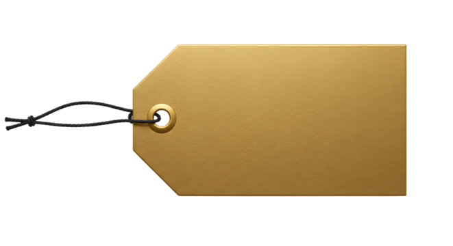 golden Gift Label, golden Gift Label isolated on transparent background

