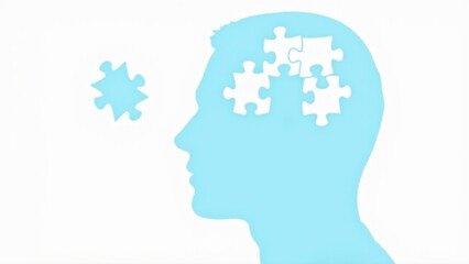 Human Head Silhouette With Puzzle Pieces
