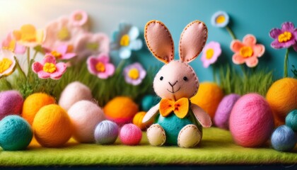 easter bunny and easter eggs