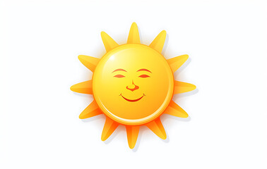 Happy Sun Cartoon Character with Big Smile in Bright Yellow Illustration