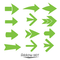 set of green  arrows