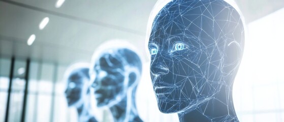 Technologists designing AI driven facial recognition systems for security, high-tech surveillance center with real-time identity verification, High-tech style