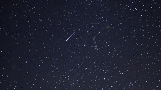 Captivating night sky with moving starry patterns and constellations