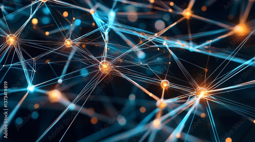 Poster visualization of neural network connections in abstract digital space