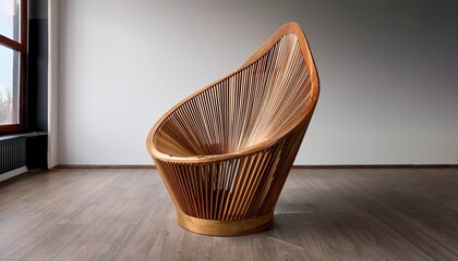Fototapeta premium wooden chair in a room