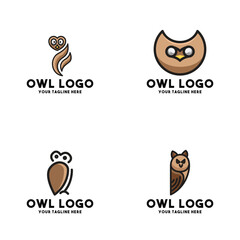 Simple Owl Logo Variations