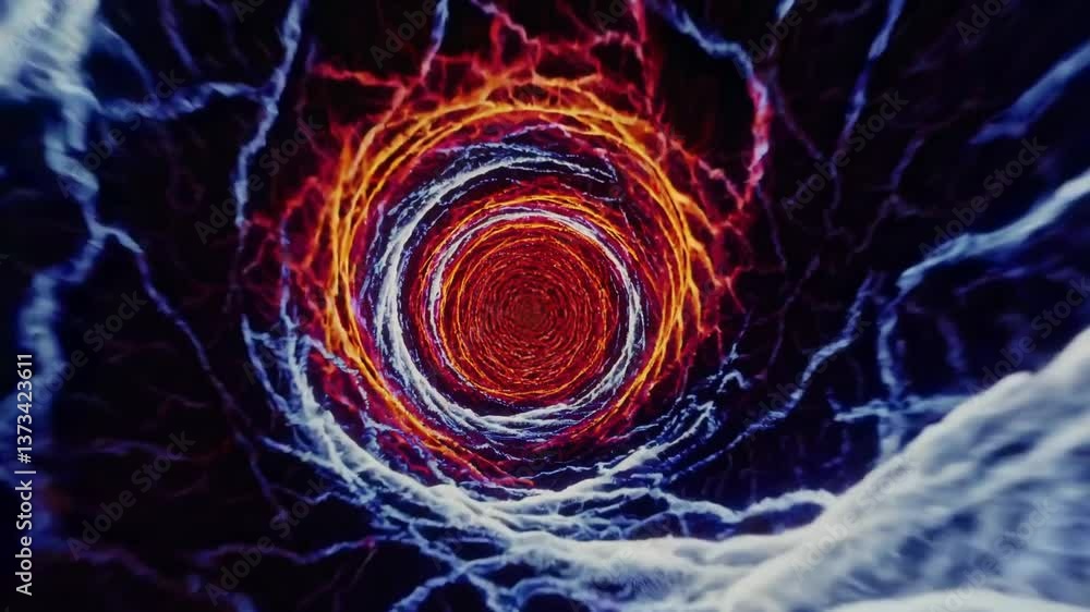 Poster dynamic energy vortex with vibrant transformation and electric patterns