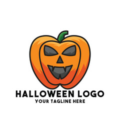 Spooky pumpkin logo for Halloween