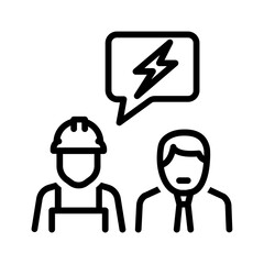Vector black line icon for Labour disputes