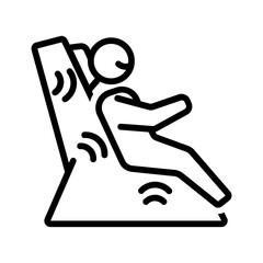 Vector black line icon for Massage chair
