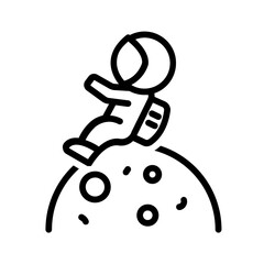 Vector black line icon for Zero gravity