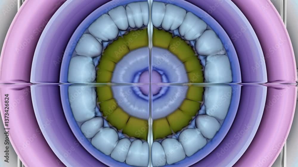 Poster mesmerizing kaleidoscope patterns unfold with vibrant symmetry and colorful reflections