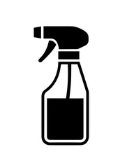 Spray bottle with a long neck and a handle at the top, for dispensing liquids or powders, the functionality of sprayers in various applications. Atomization, Liquid Dispersio