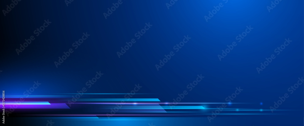 Poster Vector abstract neon light, pattern line with space. Purple, blue, green and gradient color background. Illustration graphic design for banner, wallpaper background. Energy digital technology concept