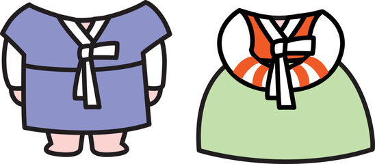 남녀 한복 일러스트