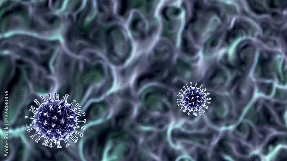 Poster microscopic virus interaction and movement in a cellular environment