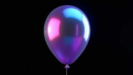 Iridescent Balloon On A Black Background