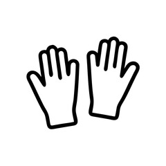 Obraz premium Surgical gloves icon illustration in black and white 