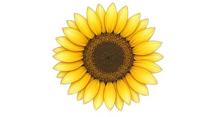 Obraz premium Sunflower with Decorative Leaves