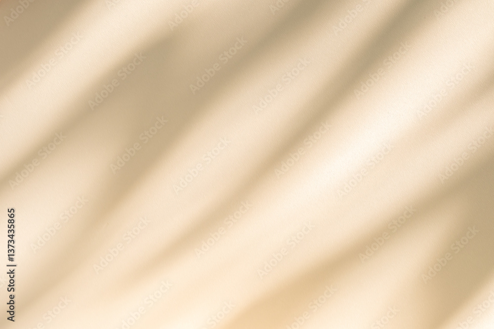 Poster wall interior background, studio and backdrops show products. with leaf shadow from window color bei