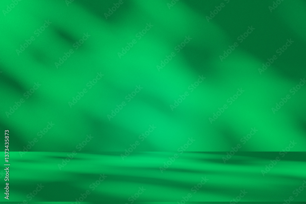 Leinwandbilder wall interior background, studio and backdrops show products. with leaf shadow from window color gre