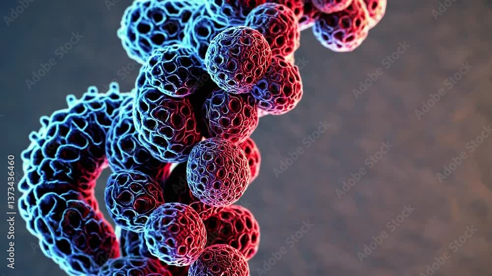 Aufkleber dynamic molecular structure rotation with vibrant colors and intricate details