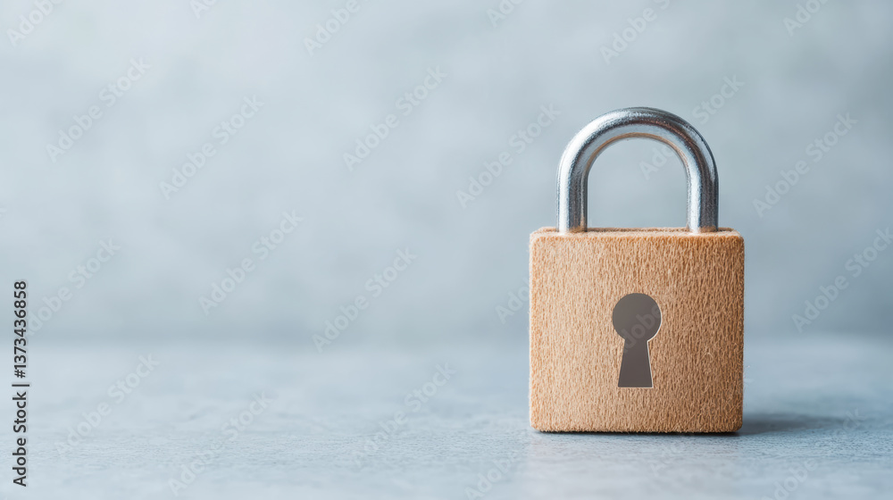 Poster secure padlock symbolizing safety and protection in minimalist setting