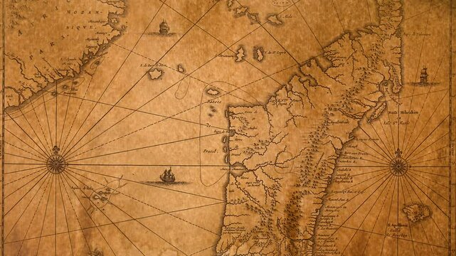 Vintage maritime chart of Madagascar and nearby islands