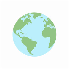 Earth Day logo with globe and protective hands illustration